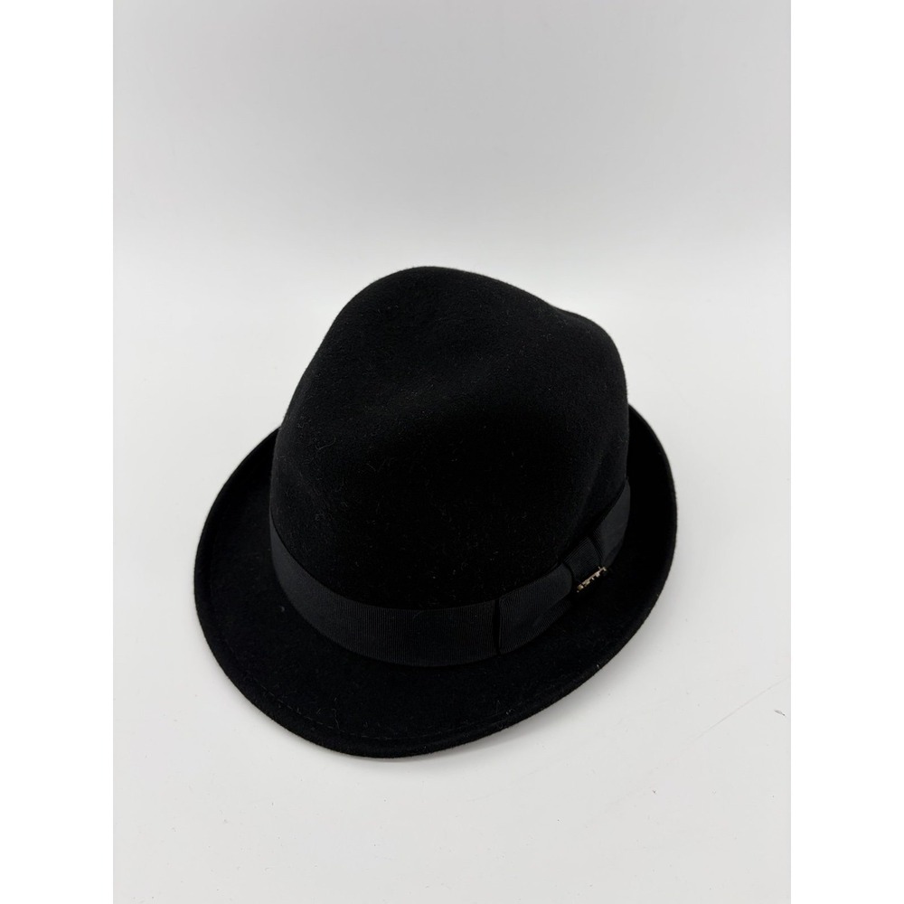 Scala Classico Fedora Hat, Black Wool Four Seasons Felt Dorfman Pacific, Men OS